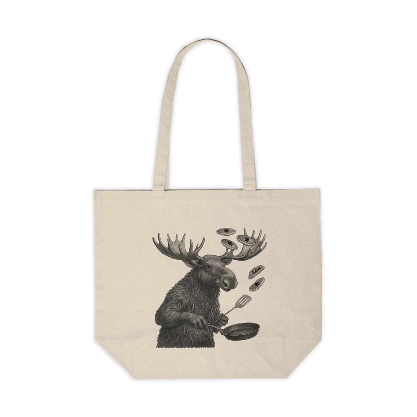 Moose Stacks and Antlers Canvas Tote