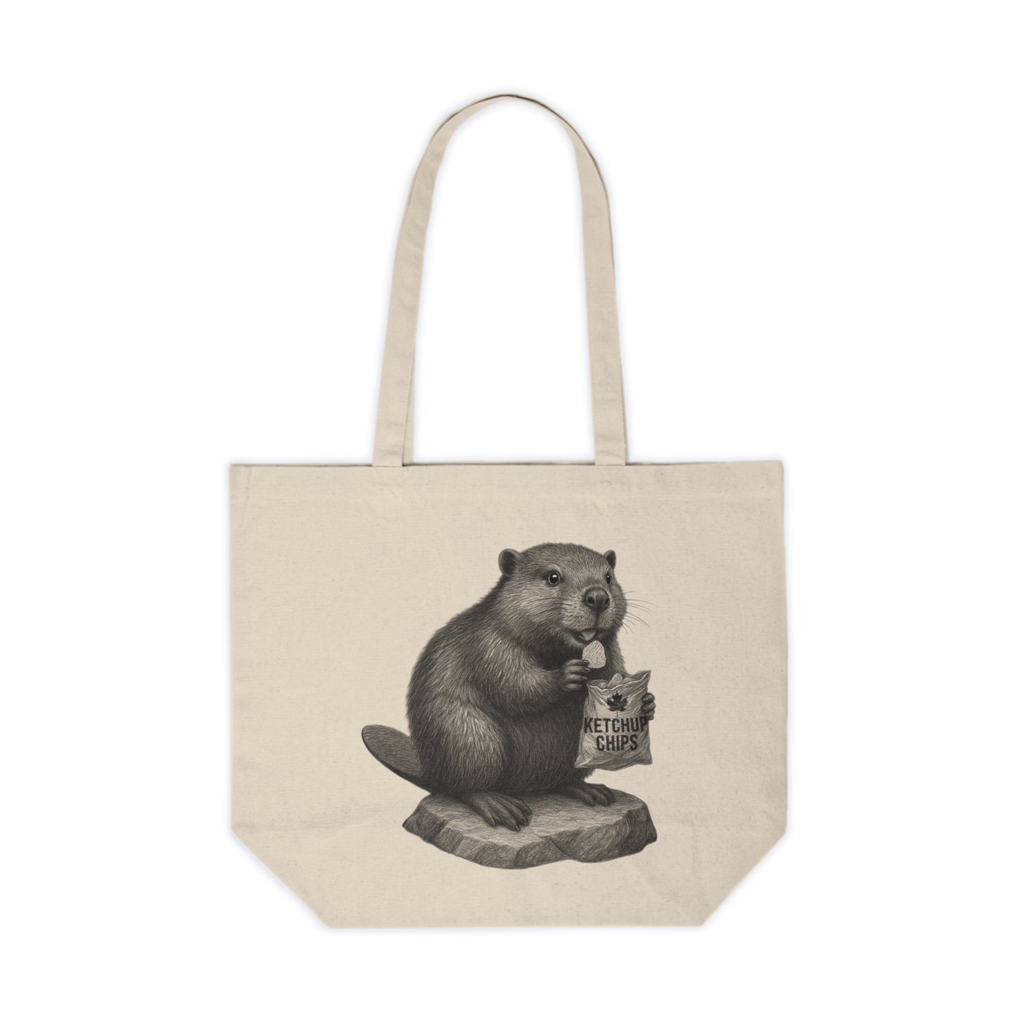 Beaver Snackin by the Dam Canvas Tote