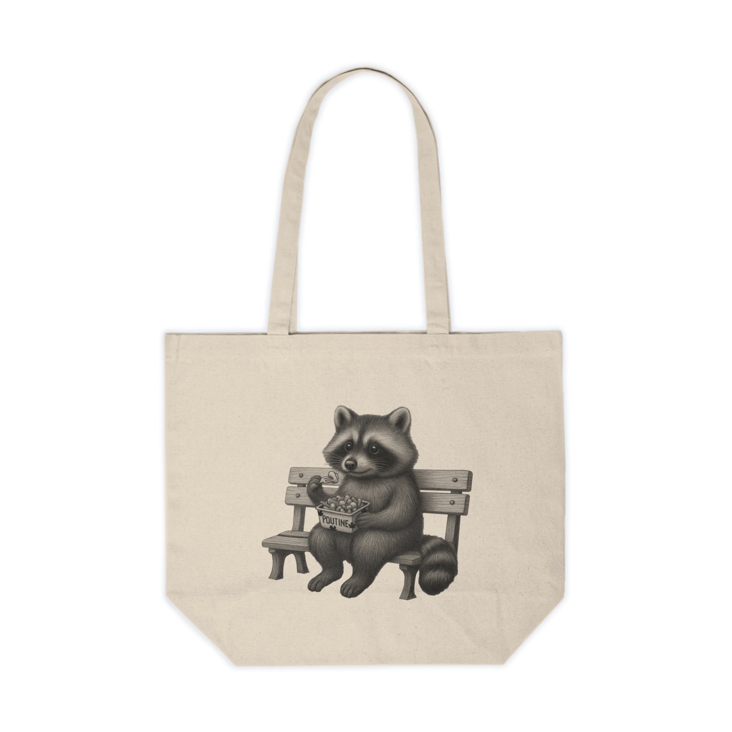 Raccoon's Poutine Night Canvas Tote