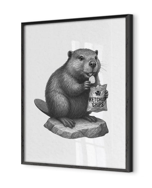 Beaver Snackin by the Dam Framed Wall Art