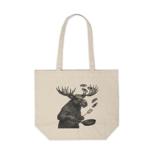Moose Stacks and Antlers Canvas Tote