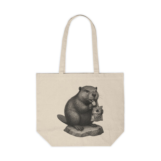 Beaver Snackin by the Dam Canvas Tote