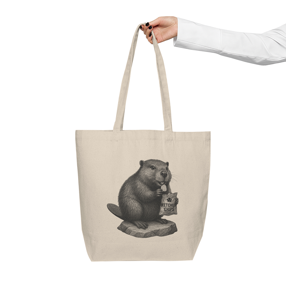 Beaver Snackin by the Dam Canvas Tote